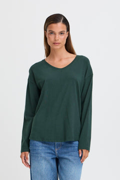 B.Young Pamila Long Sleeve V-Neck T-Shirt