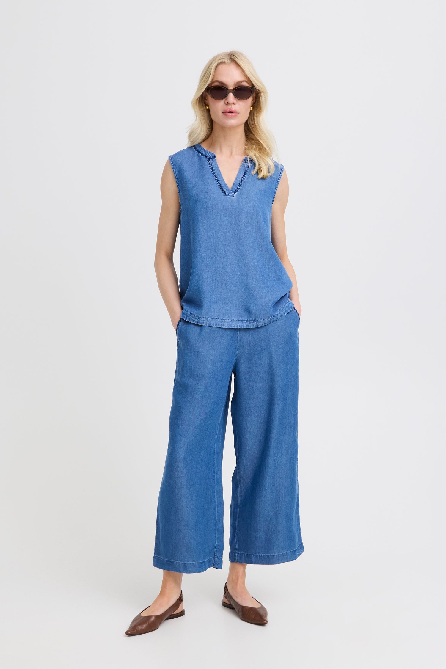 B. Young KosmoSleeveless Embroidered Shirt