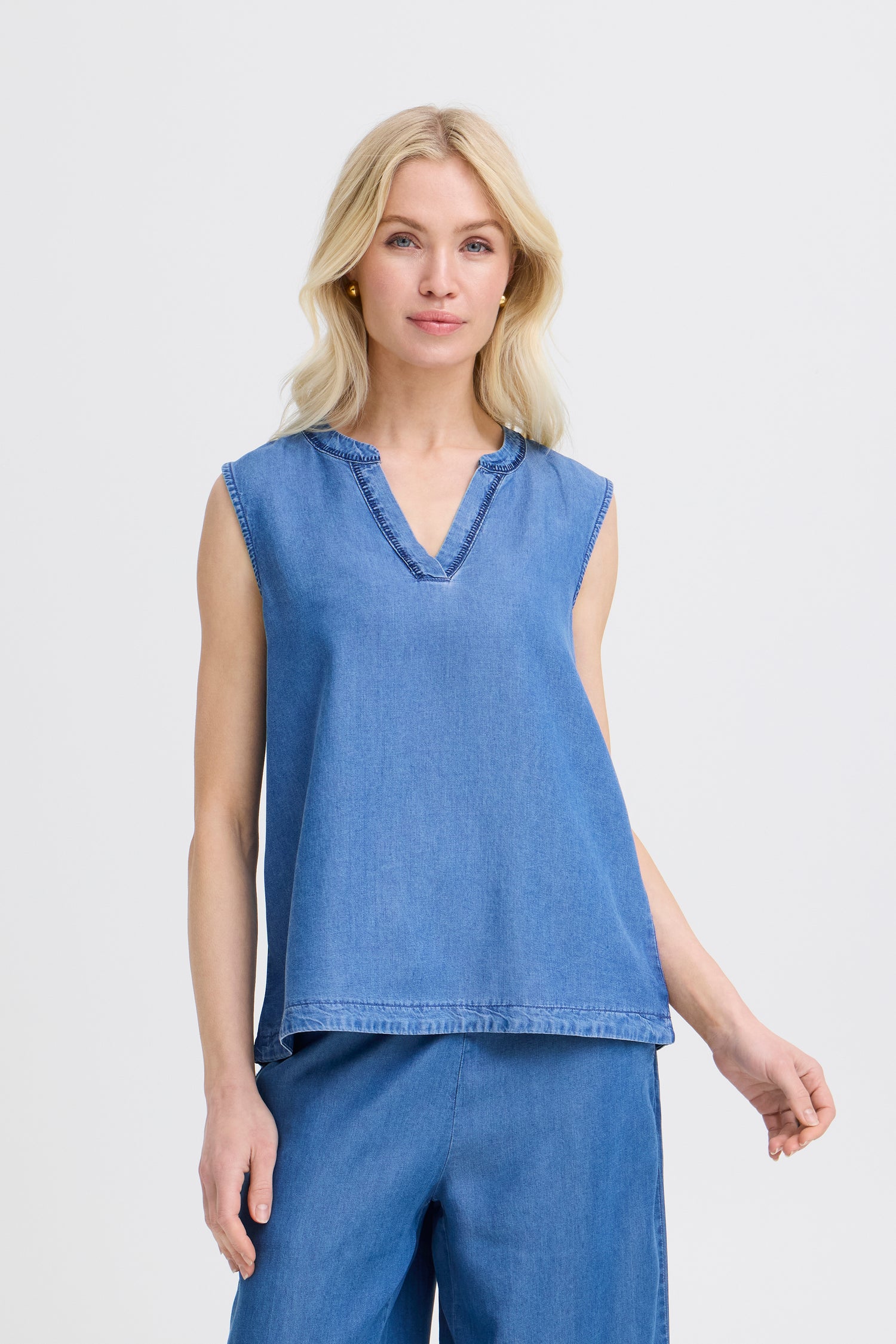 B. Young KosmoSleeveless Embroidered Shirt