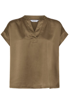 B. Young Selita V Placket Neck Top
