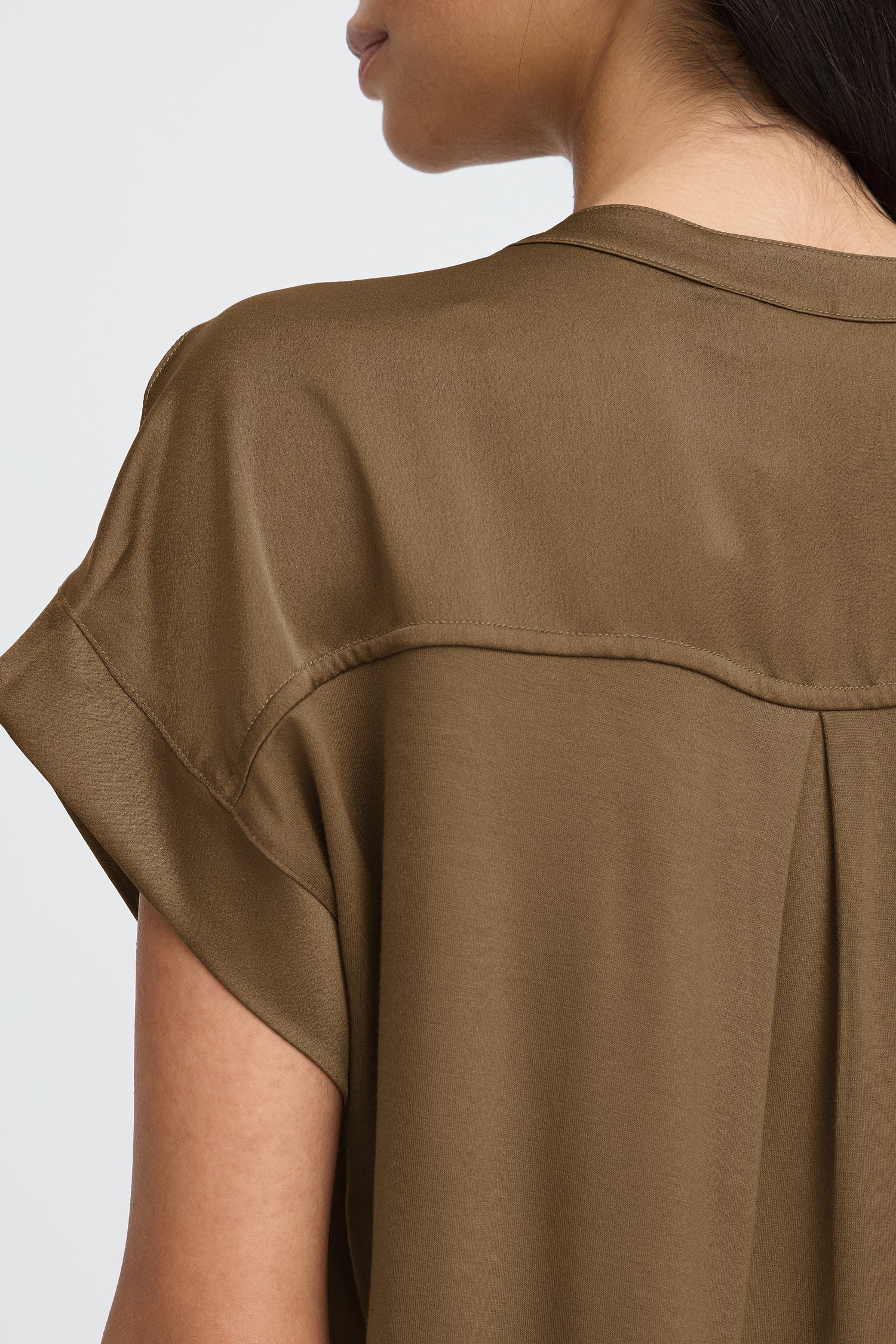 B. Young Selita V Placket Neck Top