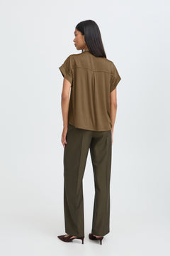 B. Young Selita V Placket Neck Top
