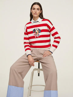 Vilagallo Striped Puppy Sweater
