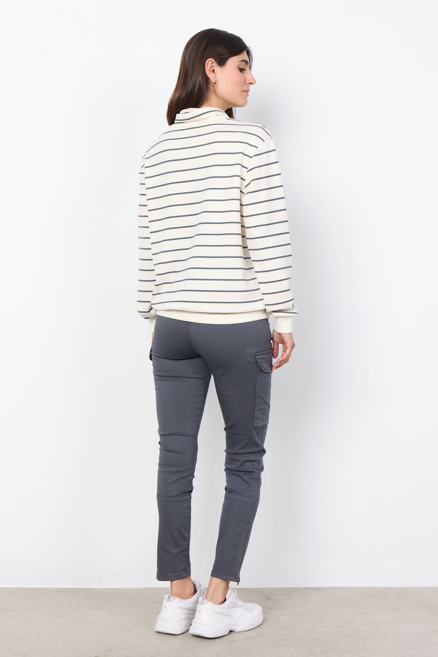 Soya Concept Barni funnel Neck Stripe Sweatshirt