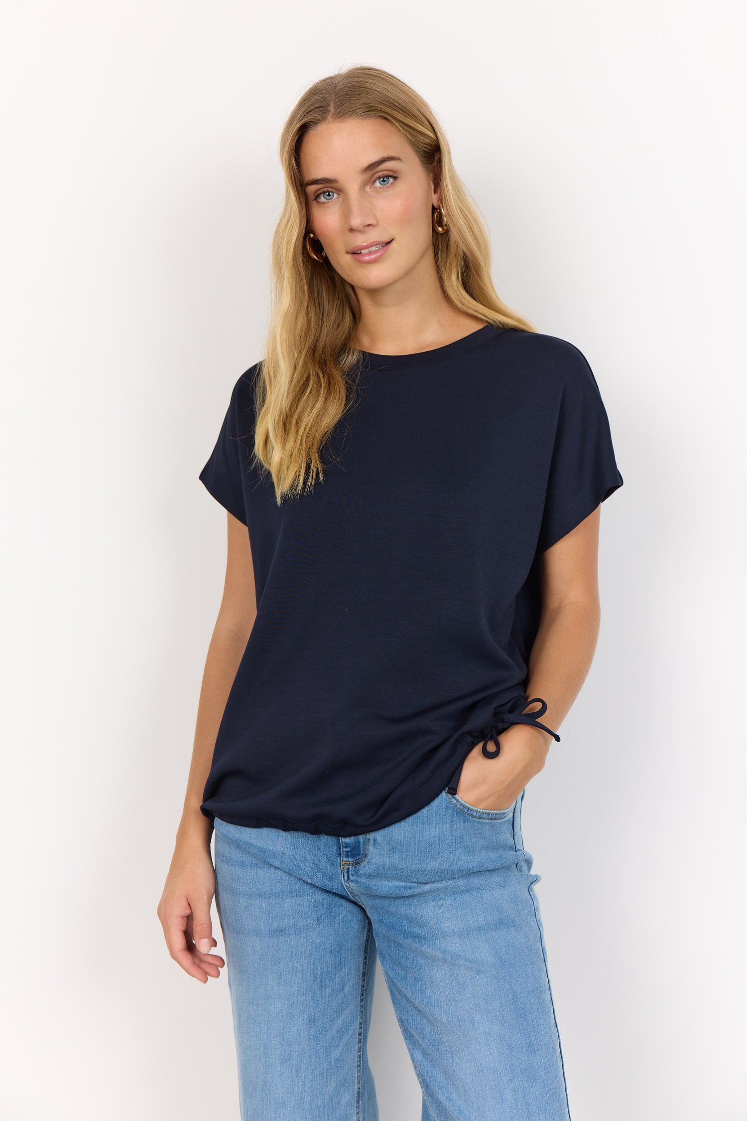Soya Concept Banu Short Sleeve Drawstring Top