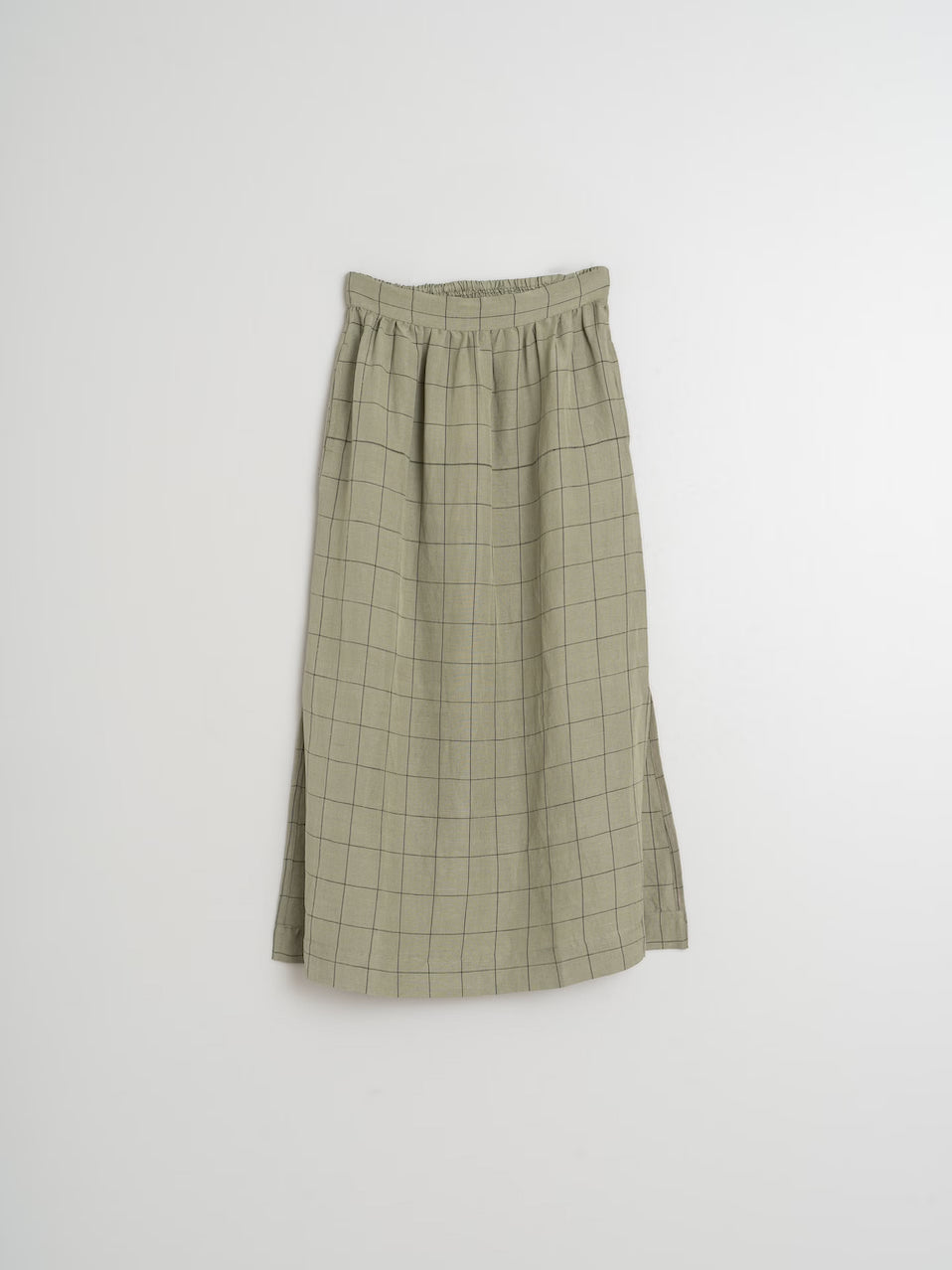 Indi & Cold Windowpane Checked Linen Skirt – Resonance
