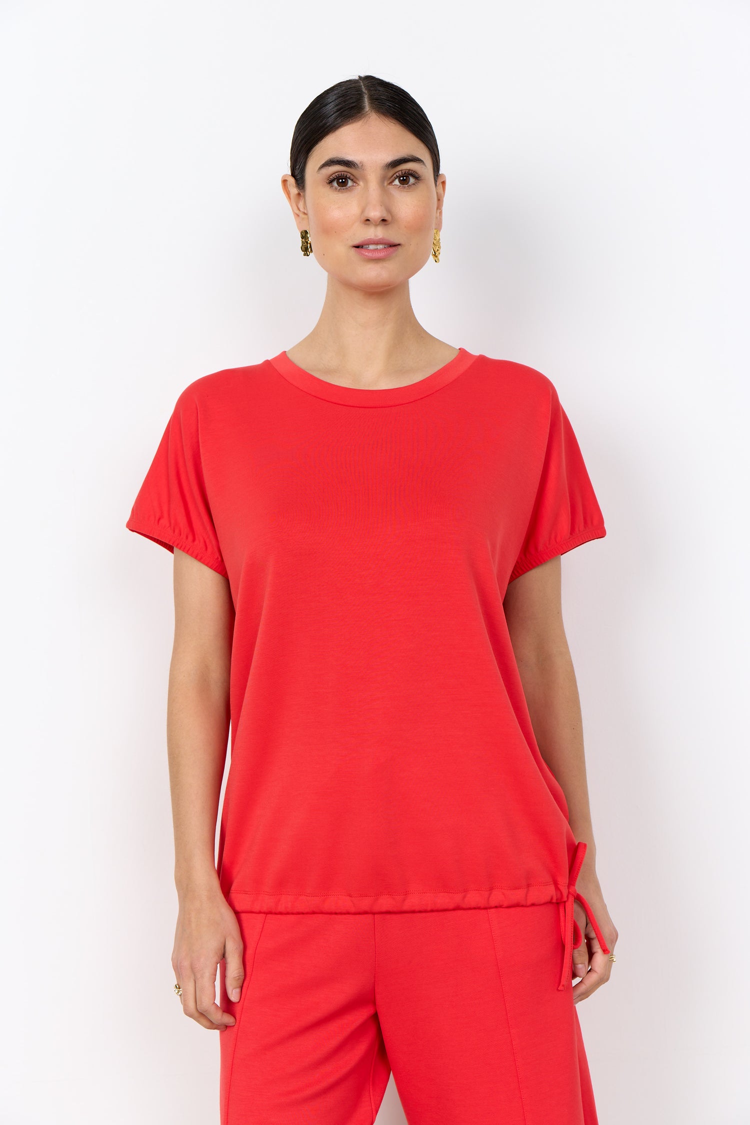 Soya Concept Banu Short Sleeve Drawstring Top