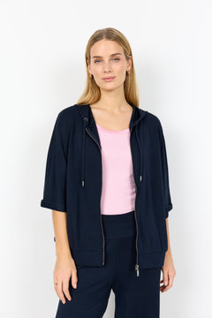 Soya Concept Banu Half Sleeve Zip Up Top