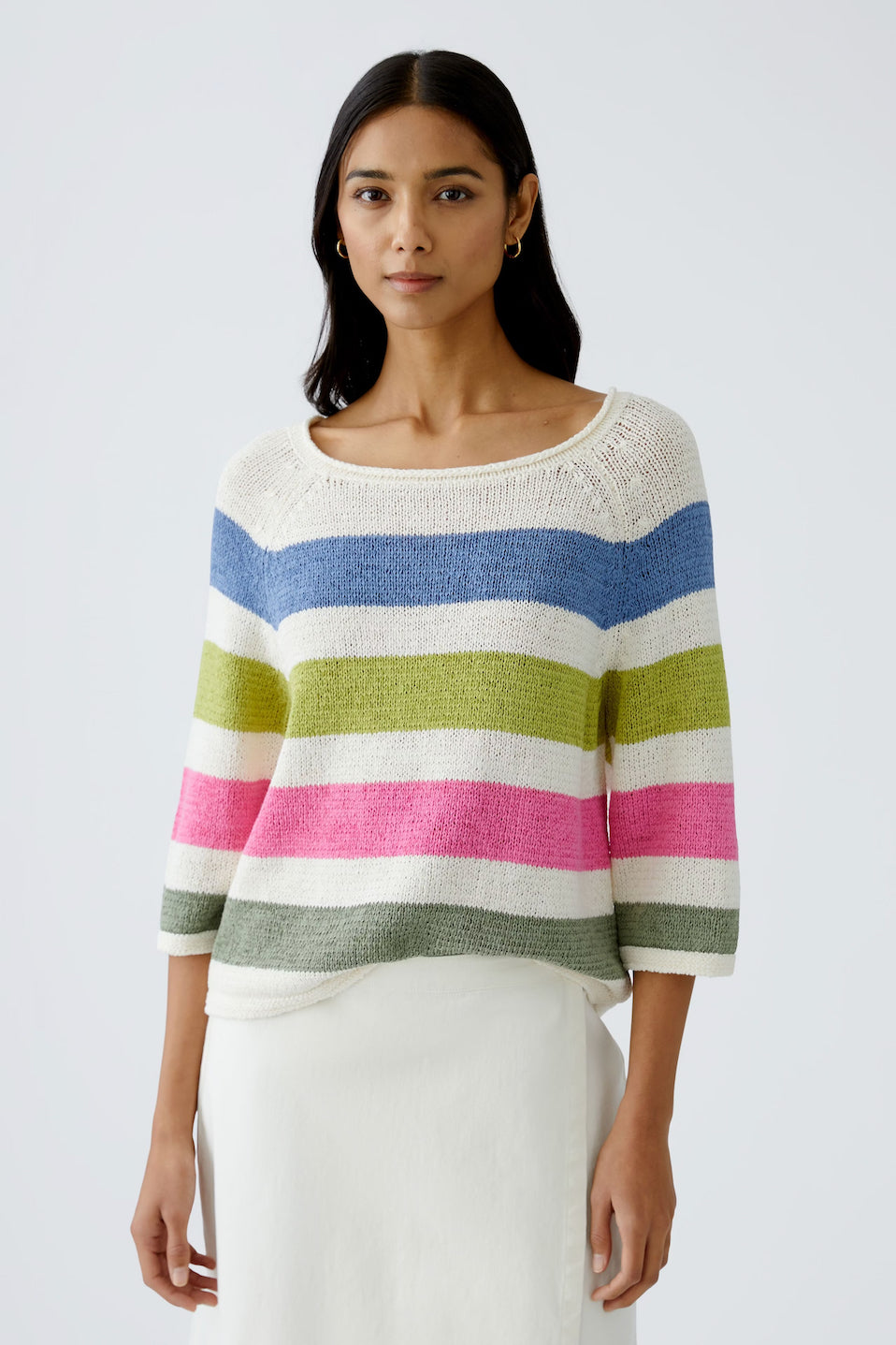 Oui Striped Pullover Sweater