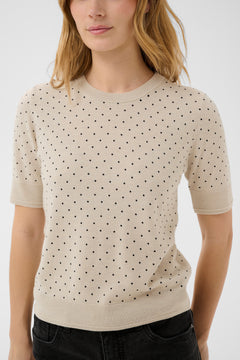 Part Two Natanya Sweater (Natural Dark Navy Dot)