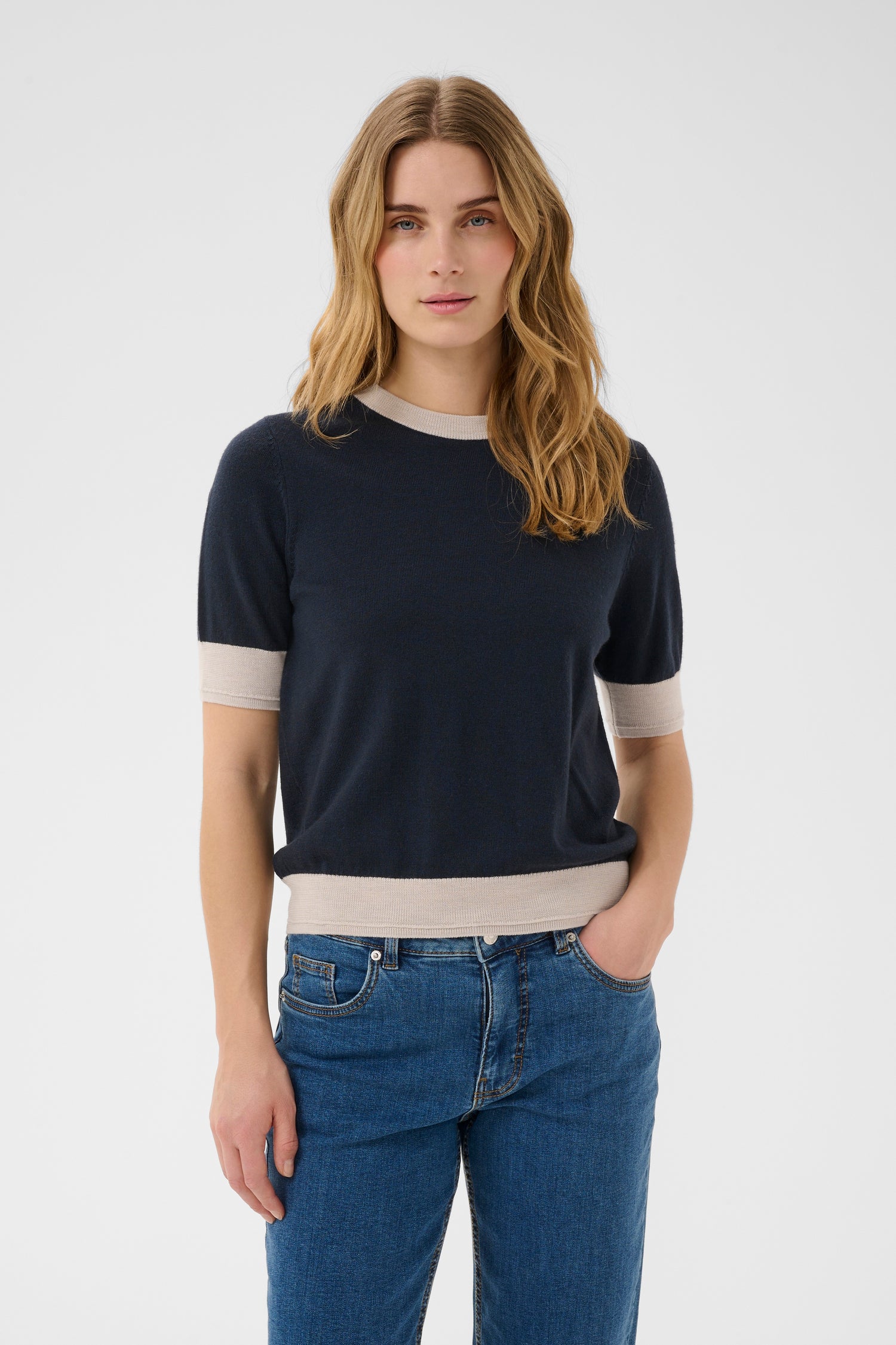 Part Two Natanya Sweater (Natural Dark Navy)