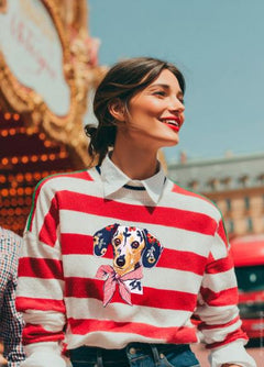 Vilagallo Striped Puppy Sweater