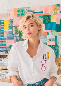 Vilagallo Sequin Glasses Blouse