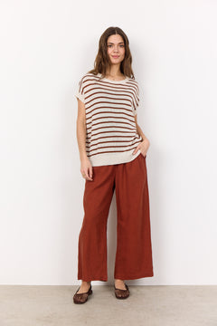 Soya Concept Luanna Stripe Cap Sleeve Knit Top