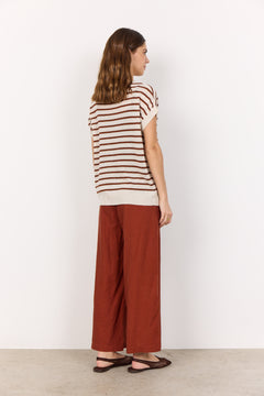 Soya Concept Luanna Stripe Cap Sleeve Knit Top