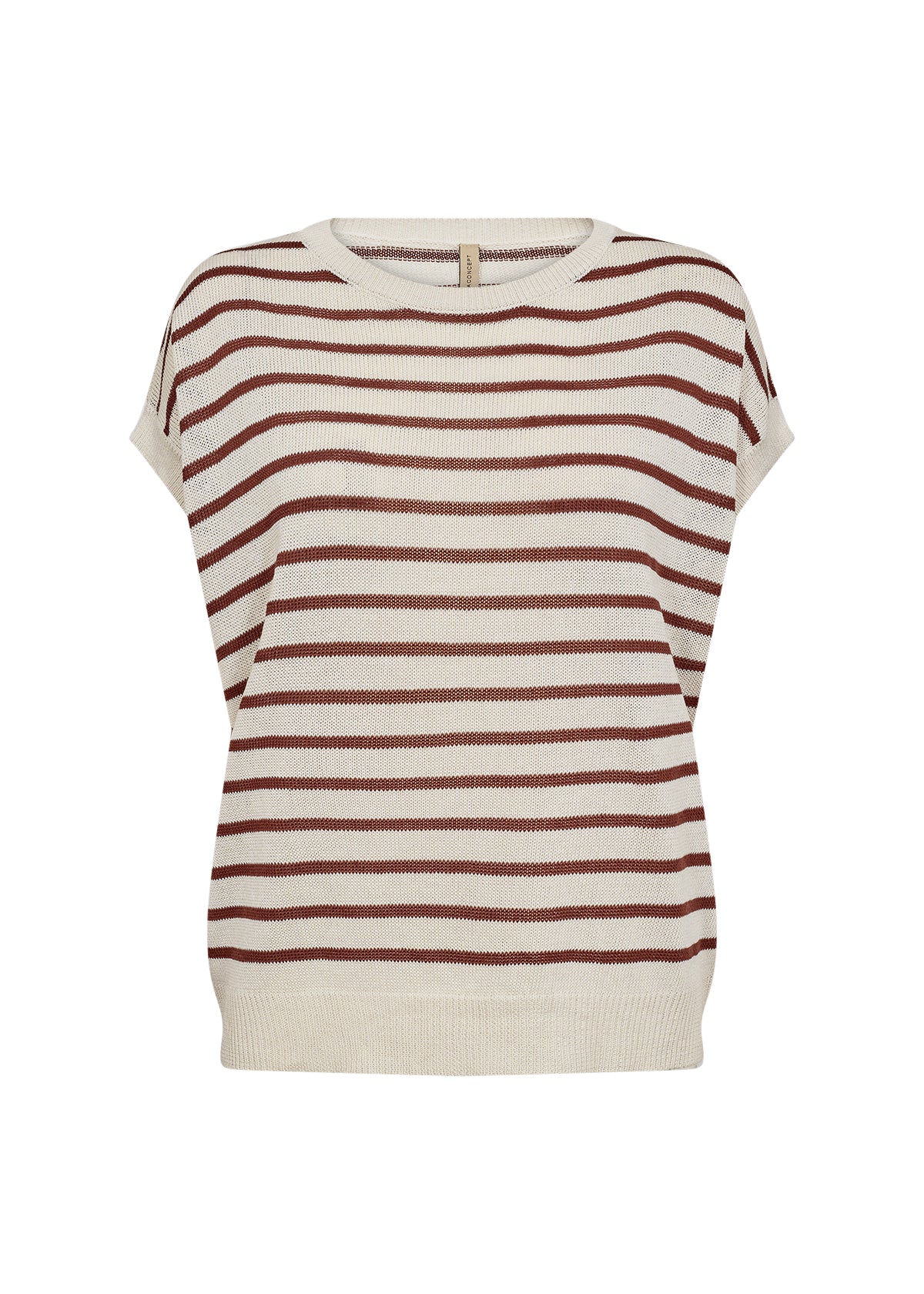 Soya Concept Luanna Stripe Cap Sleeve Knit Top