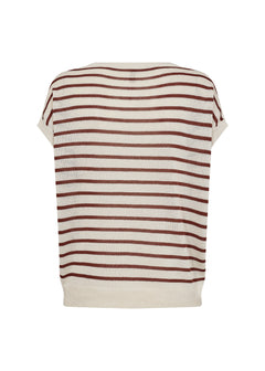 Soya Concept Luanna Stripe Cap Sleeve Knit Top