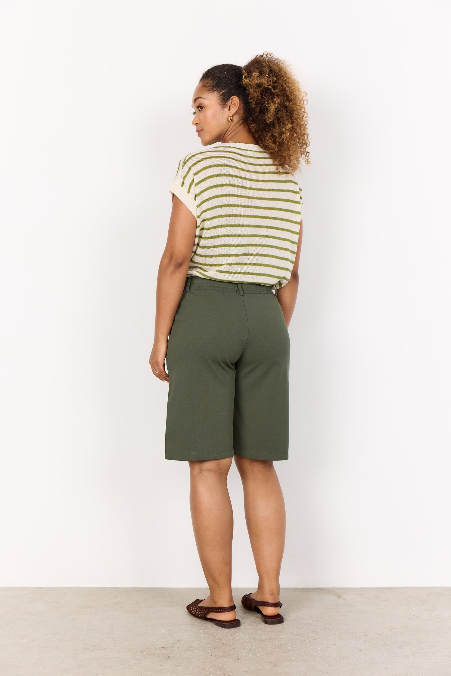 Soya Concept Luanna Stripe Cap Sleeve Knit Top