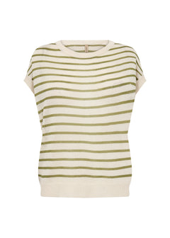 Soya Concept Luanna Stripe Cap Sleeve Knit Top