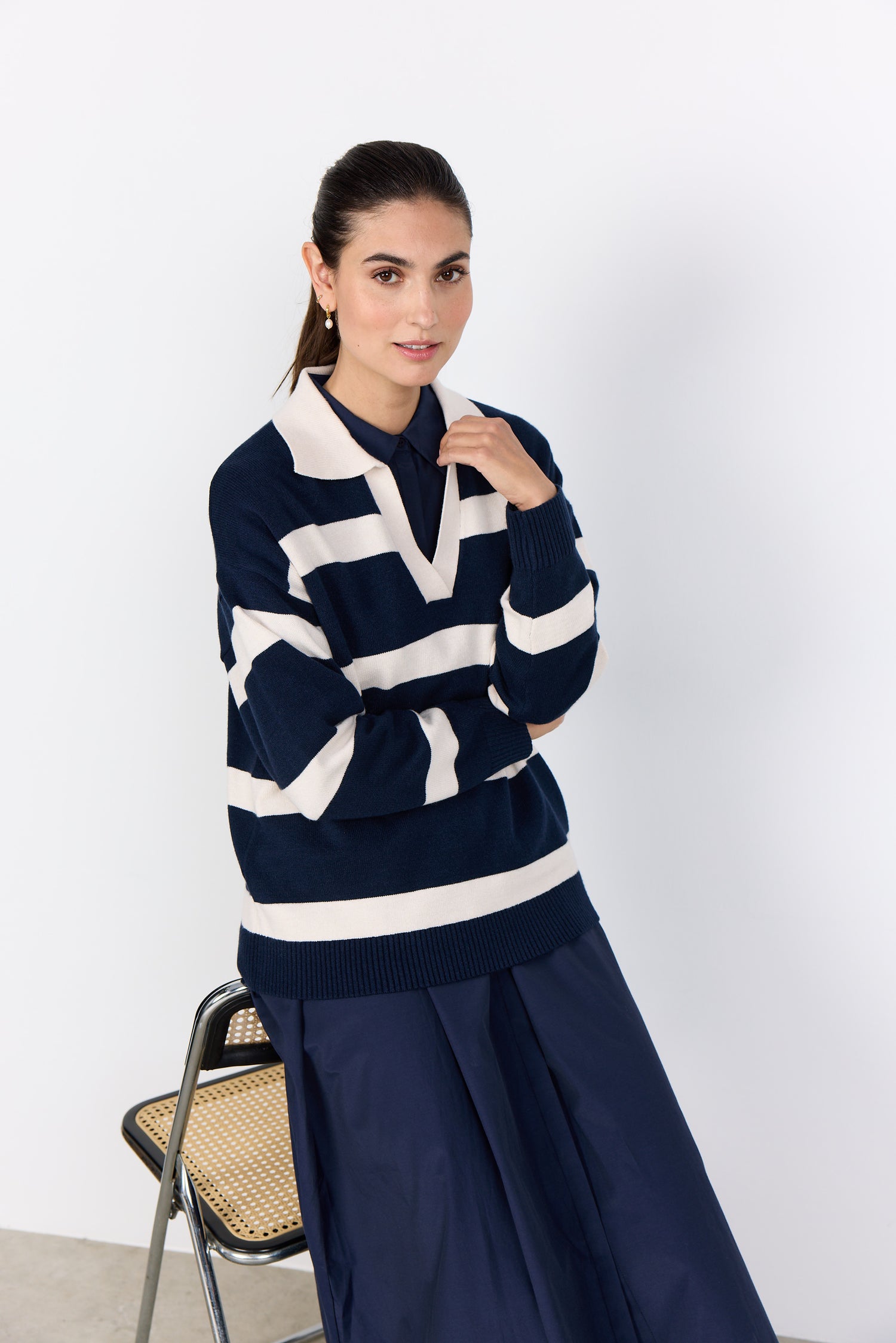 Soya Concept Kanita Stripe Polo Sweater