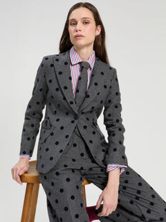 Vilagallo Embossed Polka Dot Blazer