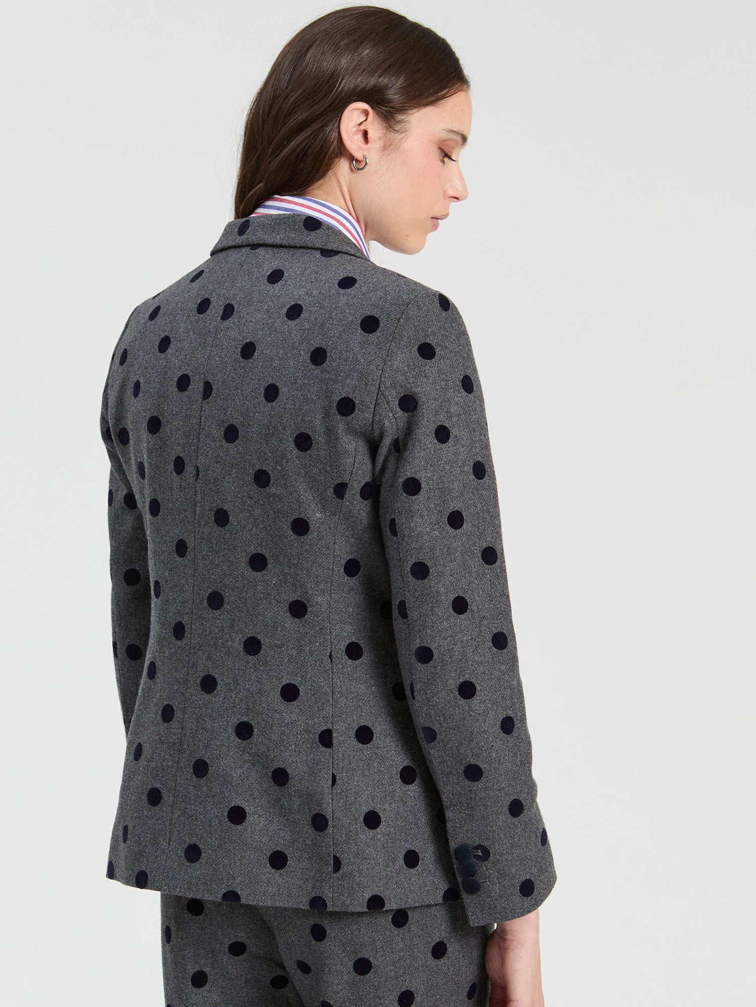 Vilagallo Embossed Polka Dot Blazer