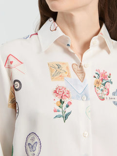 Vilagallo Multicolour Love Print Shirt