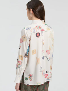 Vilagallo Multicolour Love Print Shirt