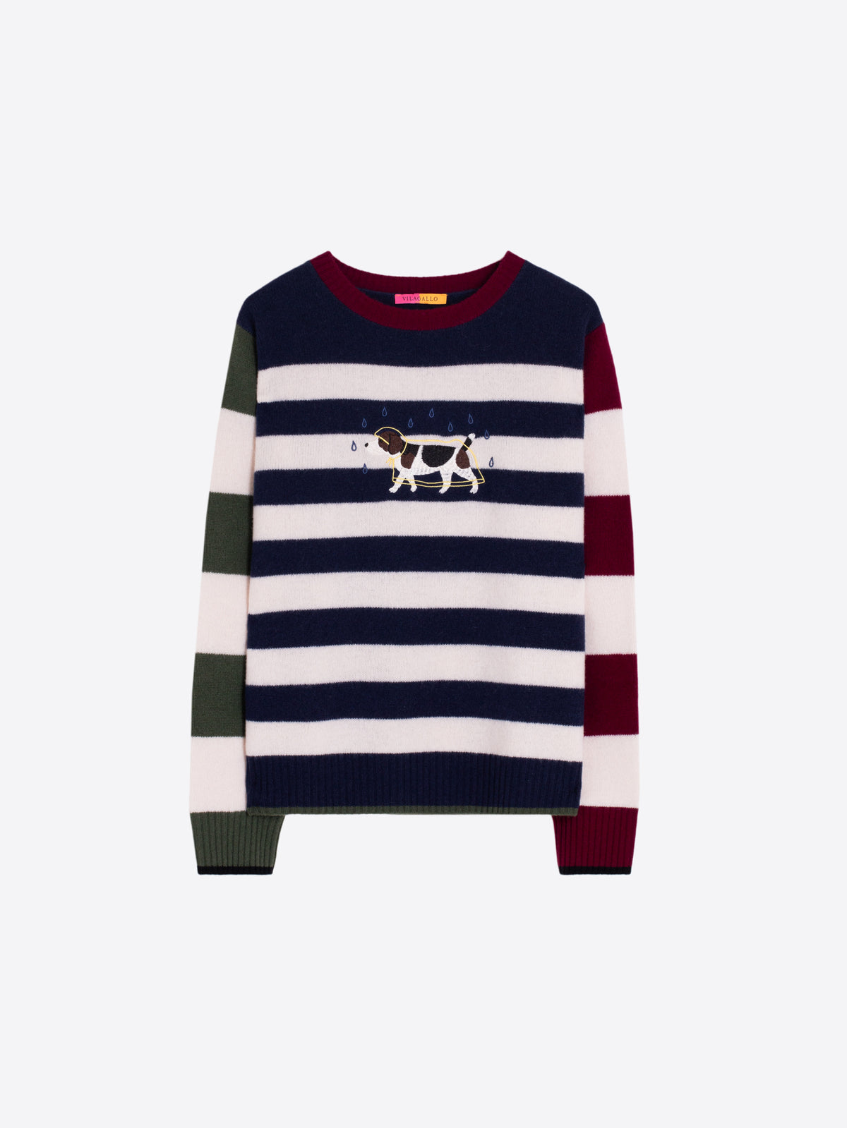Vilagallo Striped Dachshund Raincoat Sweater