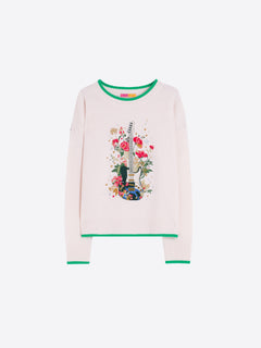 Vilagallo Floral Guitar Sweater