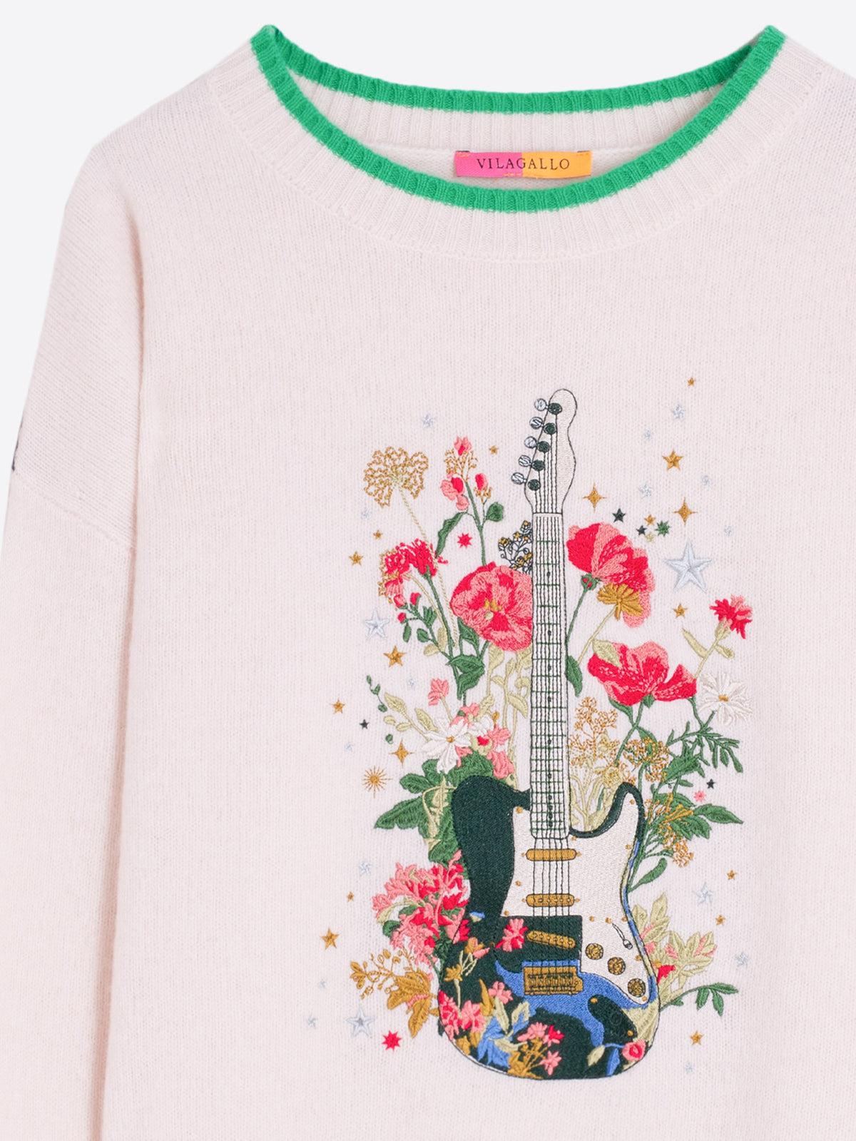 Vilagallo Floral Guitar Sweater