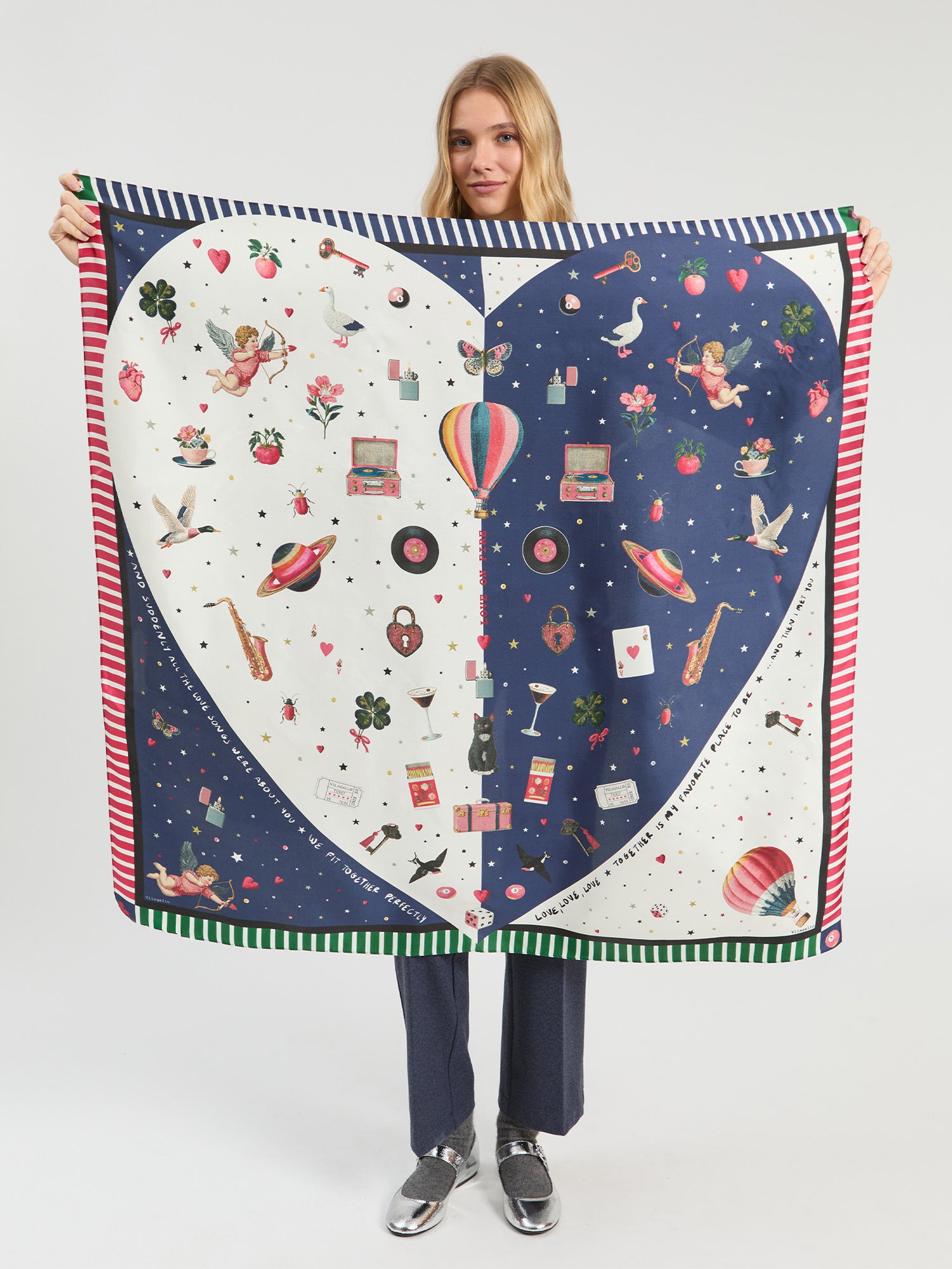 Vilagallo Silk Heart Scarf