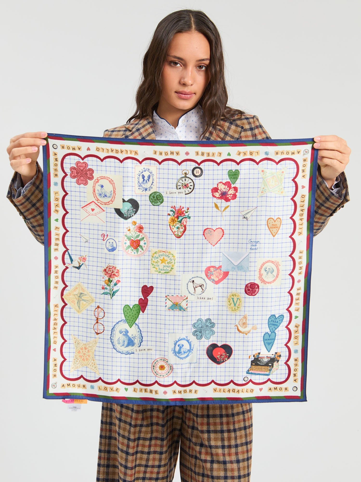 Vilagallo Mini Love Silk Scarf