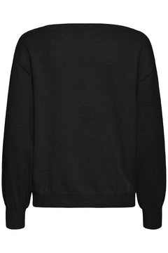Ichi Luls Boat Neck Long Sleeve Sweater