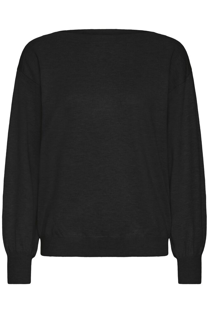 Ichi Luls Boat Neck Long Sleeve Sweater