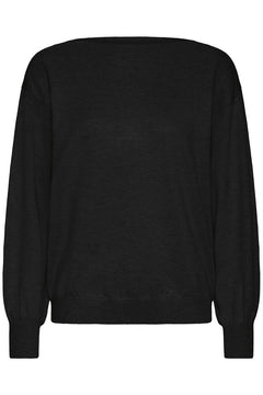 Ichi Luls Boat Neck Long Sleeve Sweater