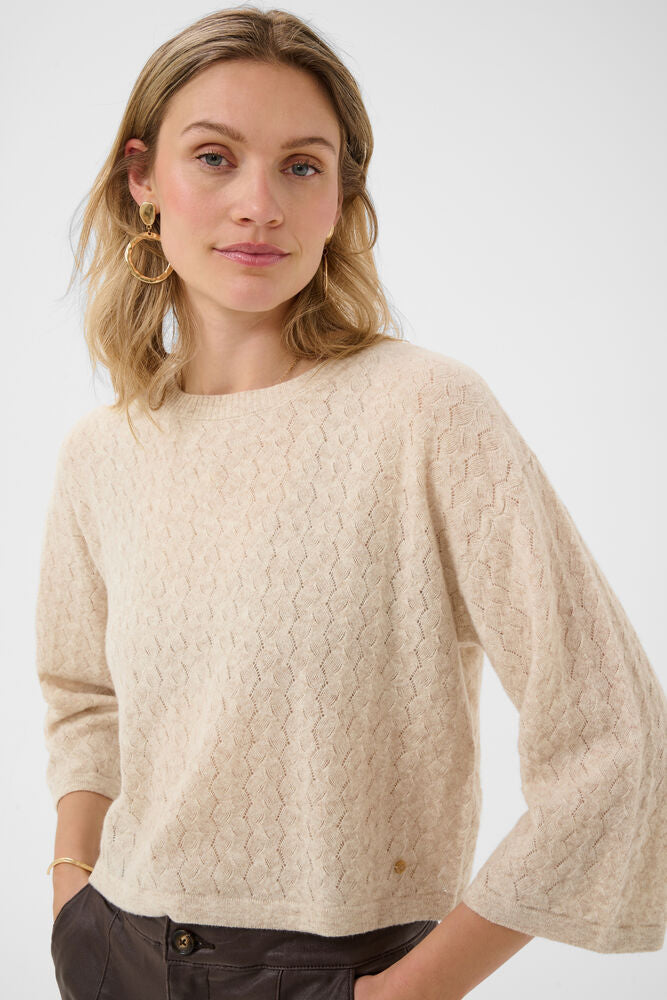 Cream Mela 3/4 Sleeve Pullover