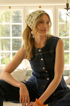 Cream Damy Denim Waistcoat