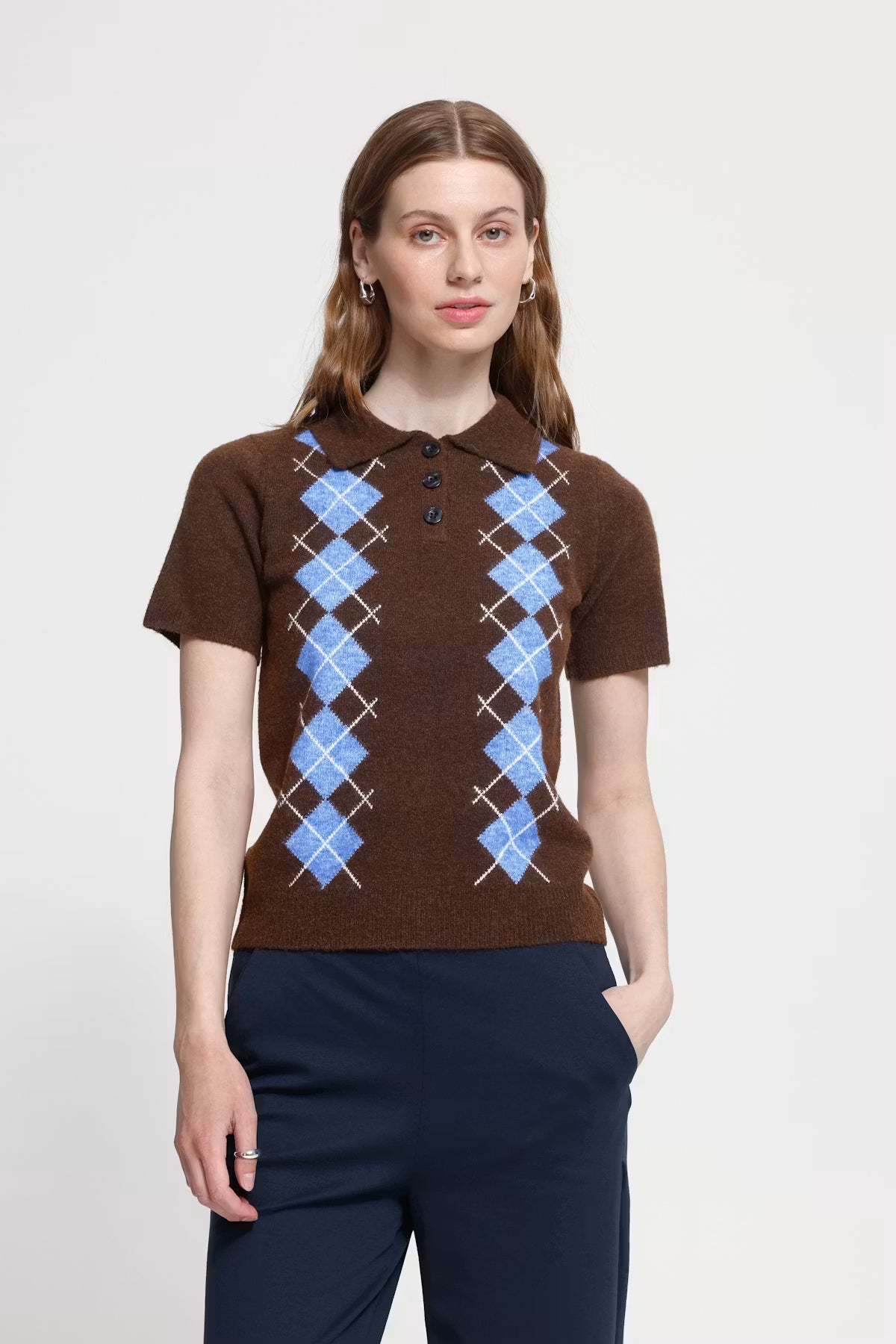 Ichi Dasila Short Sleeve Polo Sweater