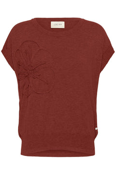 Cream Dela Knit Slipover With Decoration