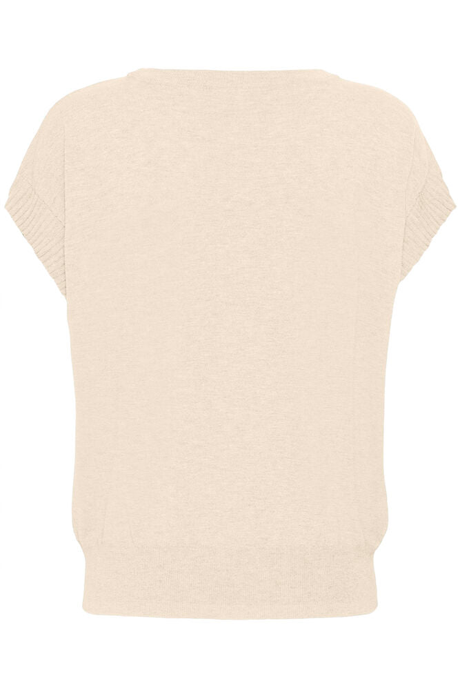 Cream Dela Knit Slipover With Decoration