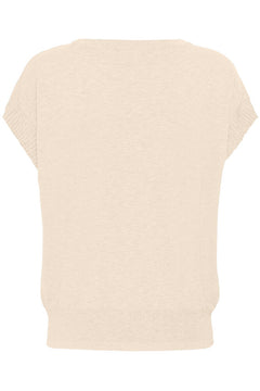 Cream Dela Knit Slipover With Decoration