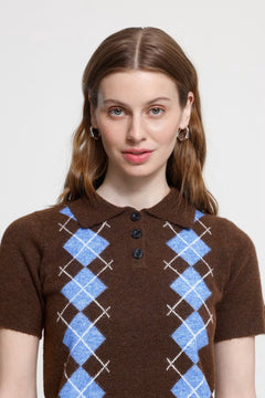Ichi Dasila Short Sleeve Polo Sweater