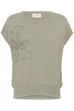 Cream Dela Knit Slipover With Decoration