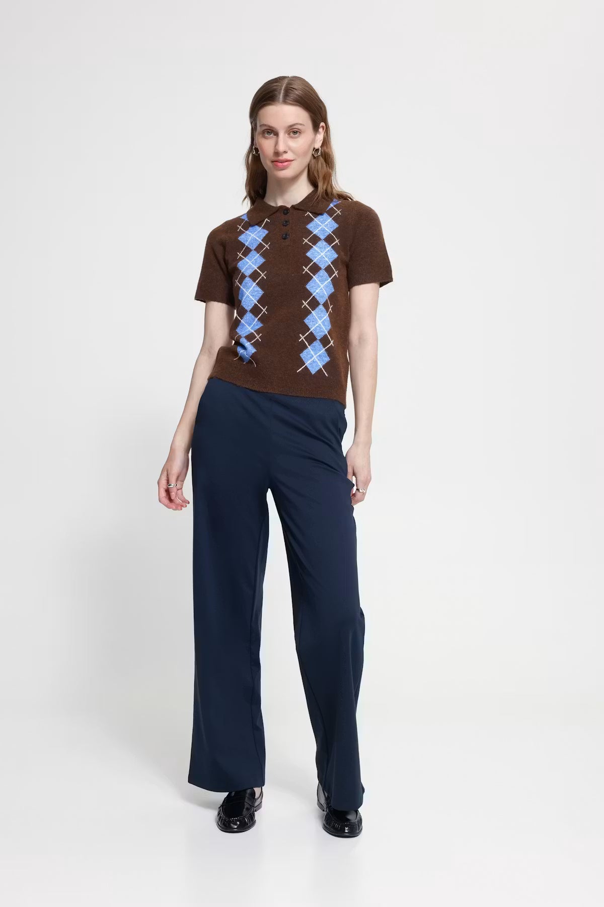 Ichi Dasila Short Sleeve Polo Sweater
