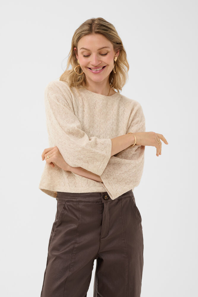 Cream Mela 3/4 Sleeve Pullover