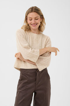 Cream Mela 3/4 Sleeve Pullover
