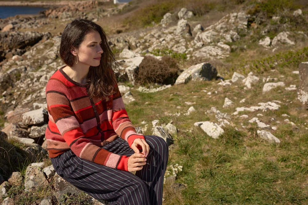 Mansted Amina Striped Wool Cardigan