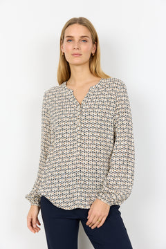 Soya Concept Bellua Henley Printed Blouse