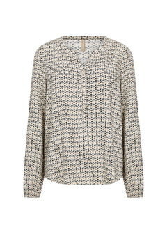 Soya Concept Bellua Henley Printed Blouse